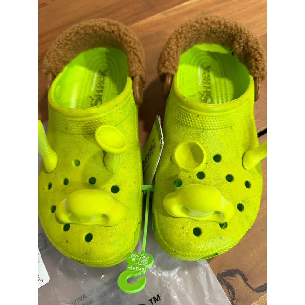 Crocs Classic Clog Shrek Lime Punch Green Brown Men's 8/ Women's 10 - Picture 3 of 6